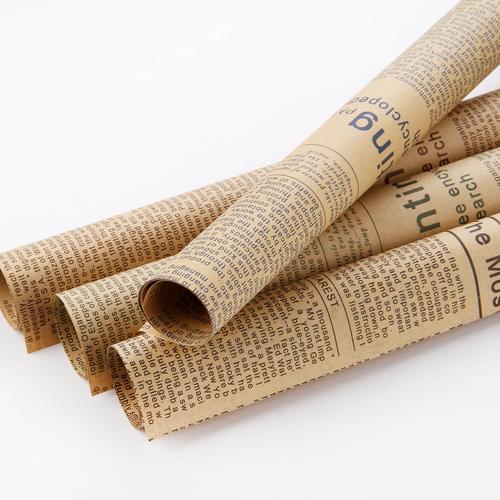 花伴影韩国纯色牛皮纸英文报鲜花包装纸婚庆用品平面纸花店用品